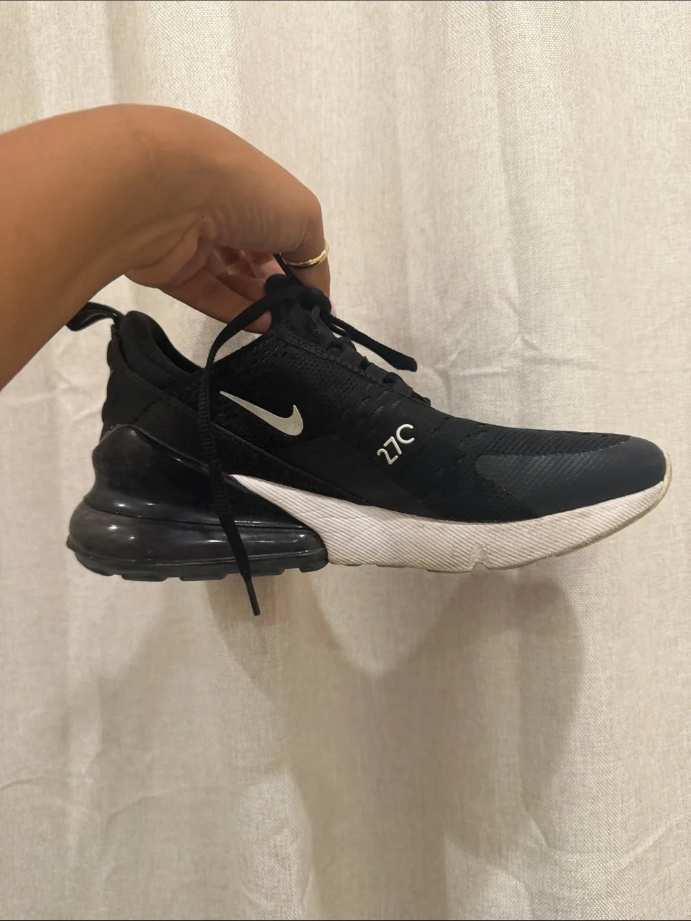 Nike Black and White Air Max 270 Athletic Sneakers
